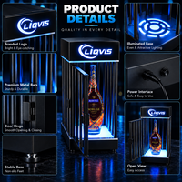 Présentoir à bouteilles LED LiqVis en métal noir de haute qualité, durable, lumineux, pour anniversaires, hôtels et événements