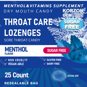 OEM PRIVÉ LABEL FABRIKANTEN KRUIDENHOORNLICHTJES SUIKERLOZE HALSLOZENINGEN KAUWSTUKKEN MET VITAMINE SUIKER VERFRISSENDE MINT KOELE SMAAK - Product Image 2