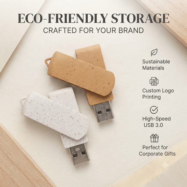 ECO-friendly Swivel USB Flash Drive USB Memory Disk Pendrive with 1GB to 64GB Storage Options Custom Logo Gifts for Promotion