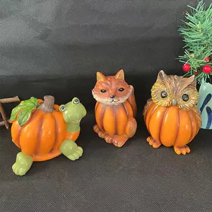 Low priced customized resin ornaments animal head portraits pumpkin fruits home decor garden decorations resin crafts