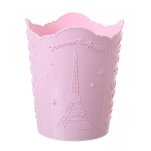 French Girl Paris Eiffel Tower Relief Desktop Storage Bucket Polygon Shape Office Organizer Pink Purple Blue White - Product Image 5