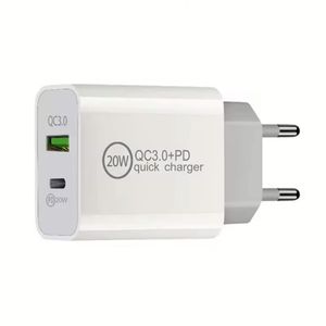 อะแดปเตอร์แปลงไฟแบบขายส่ง ชาร์จเจอร์ติดผนัง USB ชาร์จเจอร์ A+C ปลั๊ก US/EU ชาร์จเจอร์ Type C สำหรับโทรศัพท์มือถือ - Product Image 1