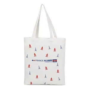 Custom Foldable Shopping Canvas Tote Bag With Customized Logo Design Print