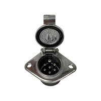 24V 7-Pin Plug Cable Connector Adapter Metal Round Socket Half-Trailer Parts & Accessories