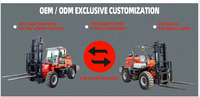 Chariot élévateur diesel tout-terrain 4x4 de 5,5 tonnes avec certification CE ISO, hauteur de levage de 6 m, vitesse de 30 km/h pour chantier de construction, ferme, route boueuse