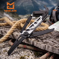 Couteau pliant multifonction en acier inoxydable, mousqueton, portable pour l'extérieur, EDC, camping, outil multi-usage