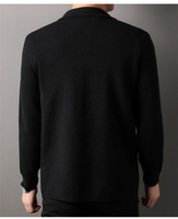 2025 Herren Neuheiten Langarm Pullover mit Eckigem Kragen, Maßgeschneiderte Passform, Zopfstrick, Freizeit Jacke, Einfarbiges Top, Strickjacke