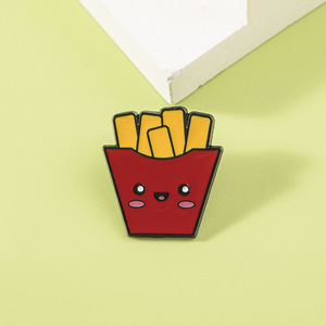 Broche de Metal con Diseño de <span class=keywords><strong>Hamburguesa</strong></span> y Papas Fritas de Dibujos Animados Americanos, Accesorio Personalizado para Ropa y Bolsos, Pin de Solapa de Aleación de Zinc - Product Image 3