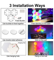 APP Télécommande Musique Synchronisation RGBIC Lampe Hexagonale LED Lumière Quantique DIY Smart LED Appliques Murales Modulaire Jeu Décoration Maison