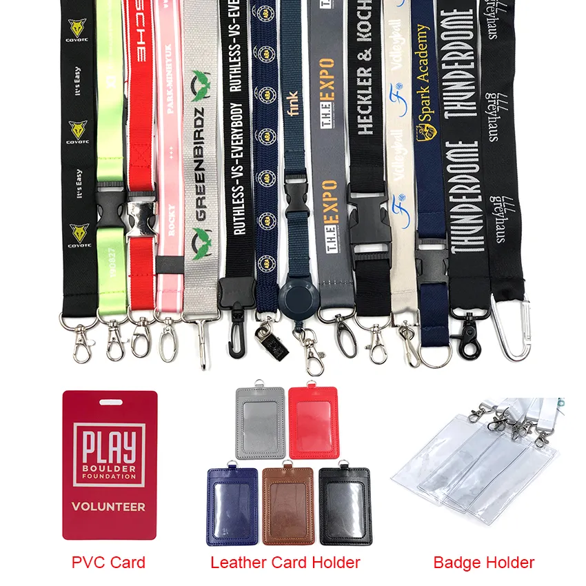 Individuelle Lanyards kein Bestellminimum Werbeartikel vollfarbig Sublimationsdruck Nacken-Lanyard Polyester-Schlüsselanhänger Lanyard mit Logo