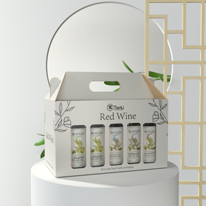 Op Maat Gemaakte Logo Rode Wijn Kraft Papieren Doos Bier Wijn Draagdoos <span class=keywords><strong>2</strong></span> Of <span class=keywords><strong>3</strong></span> Flessen Drankdoos Met Handvat En Raam - Product Image 3