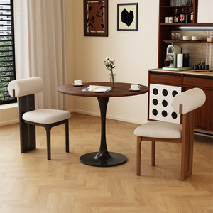 Silla de comedor de madera maciza de diseño moderno nórdico, sillas de restaurante tapizadas de tela para Hotel, hogar, apartamento, hogar, Bar/Cocina - Product Image 2