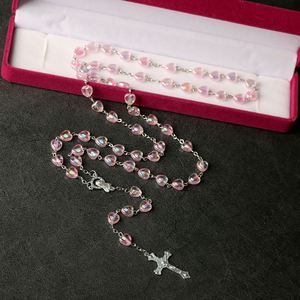 Rosario Católico, Rosarios de Colores, Collar con Cuentas de Plástico, Joyería Religiosa para Pascua, Bautizo, Comunión, Cruz, Venta al por Mayor - Product Image 3