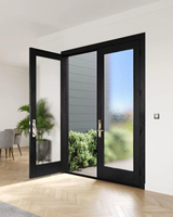 Porte à battant en aluminium et verre à dessin rapide, service de personnalisation complet, coupe-vent et insonorisée pour les acheteurs mondiaux