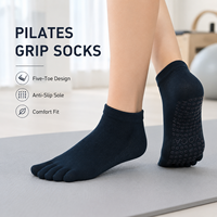 Chaussettes personnalisées brodées mignonnes en coton bambou et élasthanne, antidérapantes avec points en silicone, respirantes et à séchage rapide, idéales pour le yoga et le pilates, collection automne