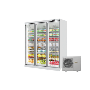Enfriador de exhibición de cuatro puertas de vidrio personalizado de 2 ~ 8 ℃ One-Stop Refrigerador enfriador de bebidas vertical comercial - Product Image 3