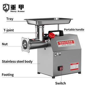 Hachoir à viande électrique haute capacité 180 kg/h, robuste, 220 V, pour restaurants commerciaux, avec fonction <span class=keywords><strong>de</strong></span> remplissage <span class=keywords><strong>de</strong></span> saucisses - Product Image 5
