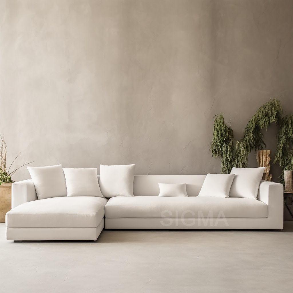 High Quality Cloud Couch Sectional Sofa Set Furniture White Fabric Comfortable L shape Living Room Sofa set