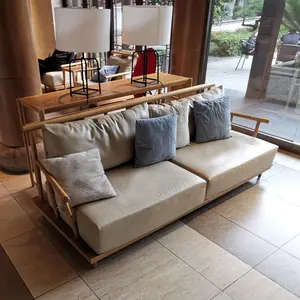 Pomelohome Korean Furniture Wooden Frame Sofa Model
