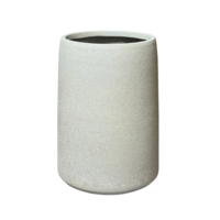 Nouvel ensemble de jardinières cylindriques hautes et robustes de style nordique, finition mate grainée minimaliste, pot de fleurs pour aménagement paysager de cour