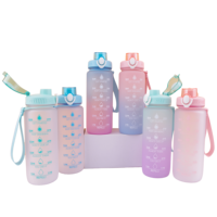 Bouteilles d'Eau Personnalisées avec Logo d'Usine, Marqueur de Temps et Paille, Bouteille Motivationnelle Idéale pour la Gym, le Sport et l'Extérieur
