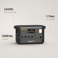 Station d'alimentation portable mobile 1500W 960Wh avec batterie LiFePO4 pour usage nautique et maritime, camping en plein air
