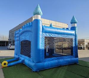 Château gonflable personnalisé Winter Wonderland avec zone de rebond, jeux et toboggan |   Amusements gonflables commerciaux - Product Image 3