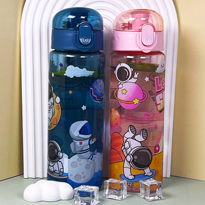 Nouvelles Bouteilles d'Eau en Plastique sans BPA, Créatives et Mignonnes pour Enfants, avec Paille, Design Original pour Maison, École, Camping, Isolation Thermique et Logo Personnalisable - Product Image 2