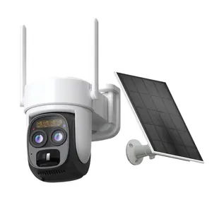 Smart home AI rilevamento umano telecamera di rete Wifi IP CCTV Speed Dome telecamera PTZ rete esterna batteria solare telecamera a doppio obiettivo