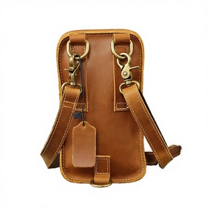 Bolso Bandolera Cruzado de Piel Genuina Impermeable para Hombre Royaa Trendy con Cierre de Cremallera para Uso Diario y Móvil - Product Image 3