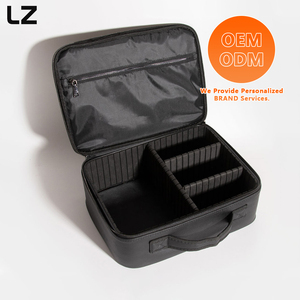 Sac de beauté LZ avec logos personnalisés, sac organisateur pour accessoires de manucure, 2 couches, poches détachables, portable, pour <span class=keywords><strong>kit</strong></span> de manucure - Product Image 3