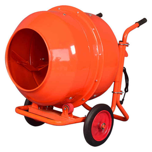 Mezcladora de Concreto Eléctrica Roja Portátil con Ruedas y Asa para Uso en Construcción - Product Image 6
