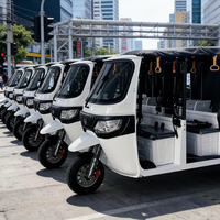 Nouveau style de tricycle électrique à moteur, type tuk-tuk, à double rangée et 6 places, pour le transport de passagers, idéal pour les entreprises de location de mototaxis.