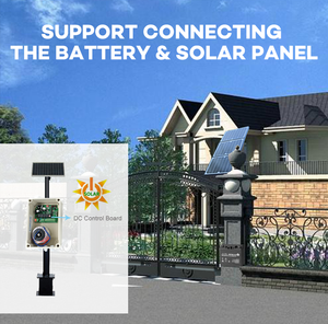 Accesorios de abridor de puerta automático Panel solar de 30W de alta calidad con batería de respaldo para abridor de puerta de Motor DC 12V/24V - Product Image 5