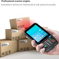 Teclado físico de 4 pulgadas, terminal de datos portátil con sistema operativo Android 10, lector de código de barras PDA 2D, NFC
