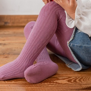 Medias de bebé ricas en algodón de colores lisos personalizadas <span class=keywords><strong>para</strong></span> niñas pequeñas recién nacidas, medias cálidas de algodón suave de punto sólido <span class=keywords><strong>para</strong></span> bebés - Product Image 2