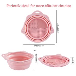 Tapis de nettoyage pliable en silicone pour pinceaux de maquillage, outil biodégradable pour le nettoyage des pinceaux cosmétiques, des houppettes et des éponges - Product Image 2
