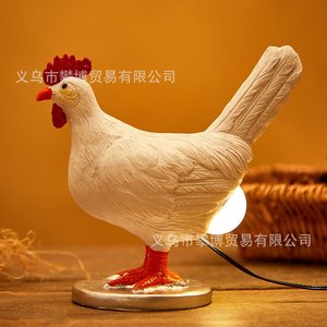 Lampe en résine en forme de poule pondeuse, décoration de Pâques, éclairage festif pour la maison, figurine animale, cadeau pour la jeunesse - Product Image 5