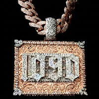 Pendentif de luxe en or jaune 14 carats avec diamant brillant de laboratoire, certifié IGI, plaqué or, design mignon, cadeau pour homme