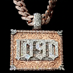 Colgante y Amuleto de Lujo en Oro Amarillo de 14k con Diamante Redondo Brillante Cultivado en Laboratorio, Certificado IGI, Chapado en Oro, Diseño Bonito, Regalo para Hombre - Product Image 1