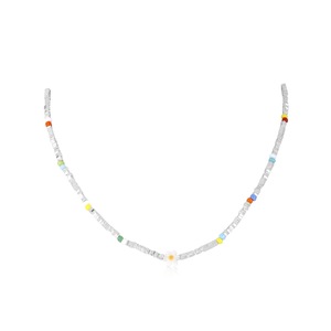 Collier en argent perlé pour femme Dinle, chaîne de clavicule colorée, accessoire élégant pour soirée, bijoux de mode légers et luxueux - Product Image 4