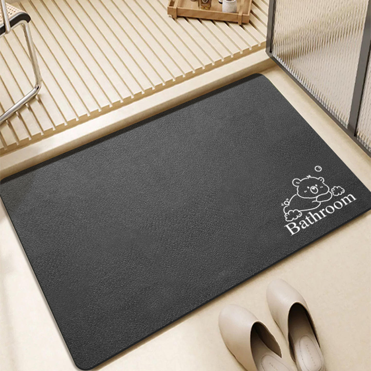 Gris foncé - Bain d'ours marron