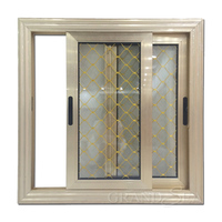 Hurricane Impact Fenêtres à double vitrage en aluminium blanc trempé Fenêtre coulissante en aluminium pour la maison pour l'appartement avec design de gril