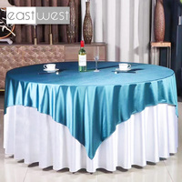 EAST WEST Vente en gros Nappe d'hôtel en tissu lisse avec superposition de Offre Spéciale Couverture de table en polyester pour la décoration de table de banquet
