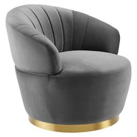 Fauteuil de détente pivotant en velours avec base en acier inoxydable de luxe, fauteuil de salon rotatif pour la maison, meubles d'hôtel