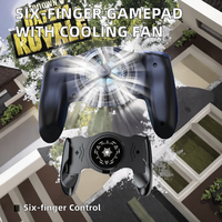 Manette de jeu à six doigts ZNH JK01 avec déclencheur de tir, ventilateur de refroidissement, bouton turbo et joystick pour téléphone mobile Android