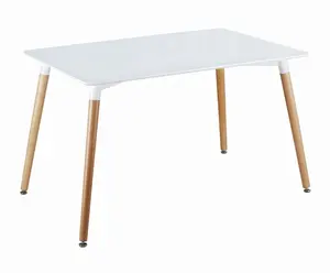 Kostenlose Probe Möbel Sets MDF Top Buche Beine billige Plastiks tühle Esstisch Holz