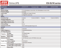 Mean Well ES-SU1K 1KVA 1000W Online UPS Power Supply Tipe Rak/Tower Konversi Ganda 110-300V Input Lebar CE