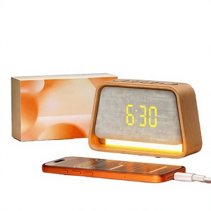 Lámpara de Noche Infantil con Logotipo Personalizado, Reloj Despertador Digital de Plástico con Iluminación Ambiental LED RGB - Product Image 4