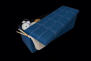 Modern Stool Living Room Furniture <b>Storage</b> Box Fabric Stainless Steel Bamboo Highest Quality Sample Available Stools Counter - Product Image 5